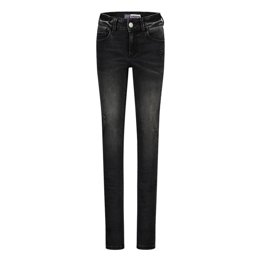 Zwarte meisjes Raizzed high waist skinny jeans Chelsea van stretchdenim met rits- en knoopsluiting en effen