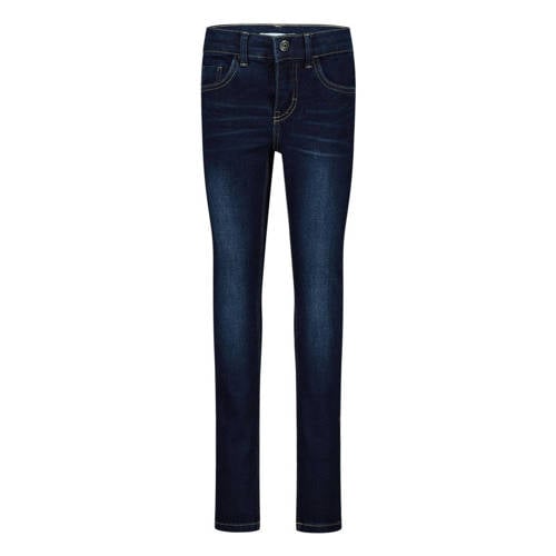 NAME IT skinny jeans NKMPETE met visgraat dark blue denim Blauw Jongens Stretchdenim 