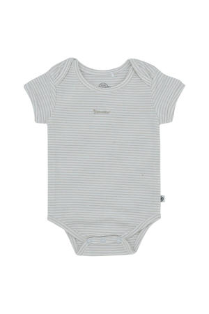 gestreepte newborn romper zand
