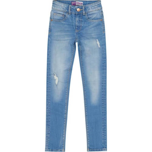 Raizzed super skinny jeans mid blue stone Blauw Meisjes Katoen Effen
