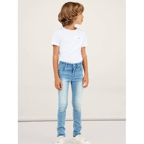 Name It Slim fit jeans NKMTHEO light blue denim Blauw Jongens Stretchdenim  - Vergelijk prijzen