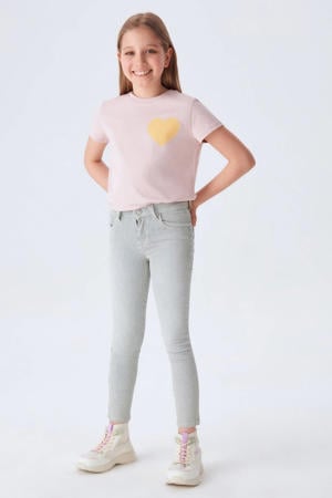 gestreepte skinny jeans AMY bleach line wash