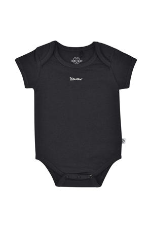 baby romper met tekst antraciet