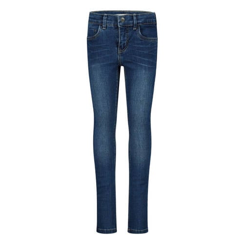 NAME IT skinny jeans NKMPETE met visgraat medium blue denim Blauw Jongens Stretchdenim 