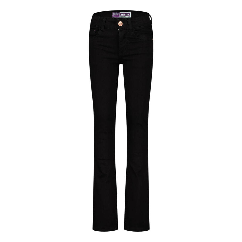 Zwarte meisjes Raizzed high waist flared jeans Melbourne van stretchdenim met rits- en drukknoopsluiting en effen