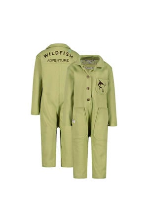 jumpsuit van katoen olijfgroen