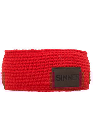 gebreide hoofdband rood