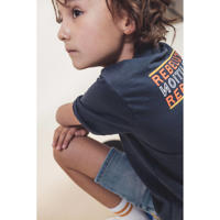 thumbnail: Stonewashed jongens Blue Rebel slim fit jeans bermuda van stretchdenim met regular waist en effen