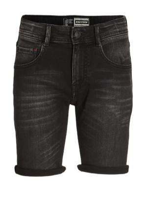 slim fit denim short zwart