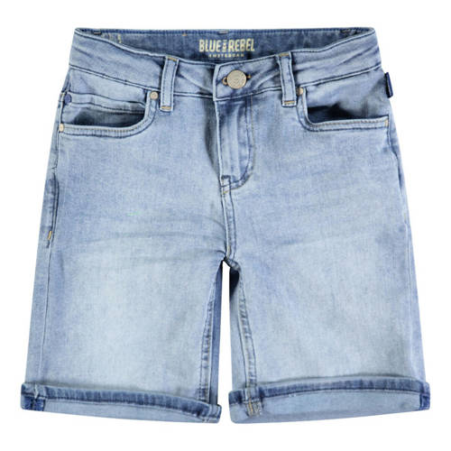 Blue Rebel regular fit jeans bermuda denim mid blue Korte broek Blauw Jongens Stretchdenim