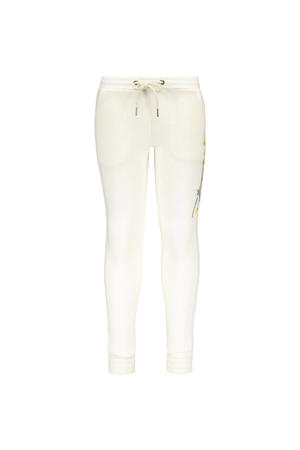 slim fit broek met printopdruk ecru