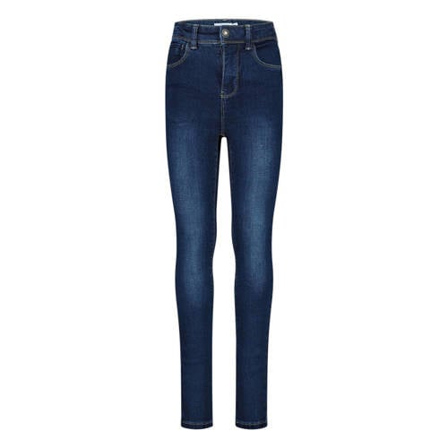 NAME IT high waist skinny jeans NKFPOLLY dark blue denim Blauw Meisjes Stretchdenim - 104