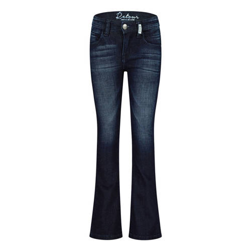 Retour Jeans high waist flared jeans MIDAR raw blue denim Blauw Meisjes Stretchdenim - 104