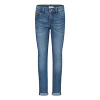 thumbnail: Medium blue denim jongens NAME IT skinny jeans van stretchdenim met regular waist, rits- en haaksluiting en effen