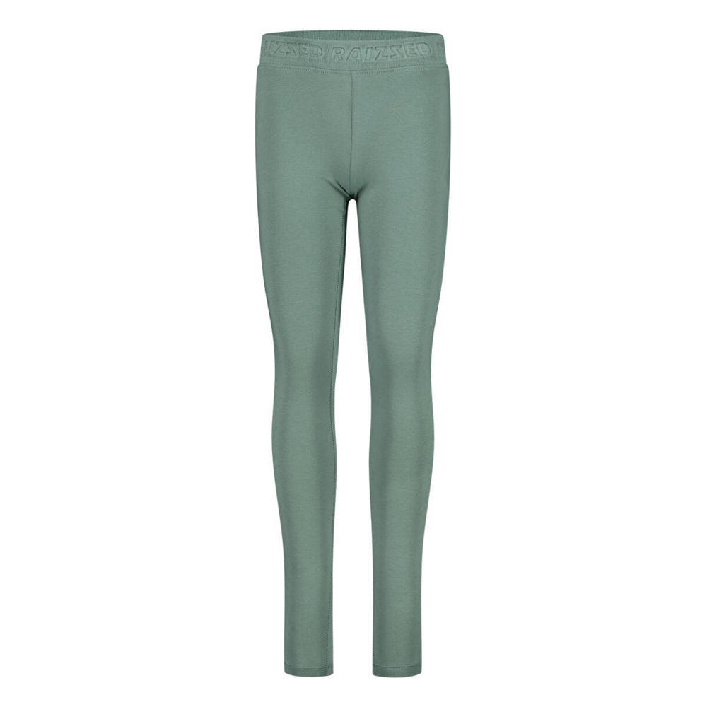 Grijsgroene meisjes Raizzed legging van stretchkatoen met elastische tailleband