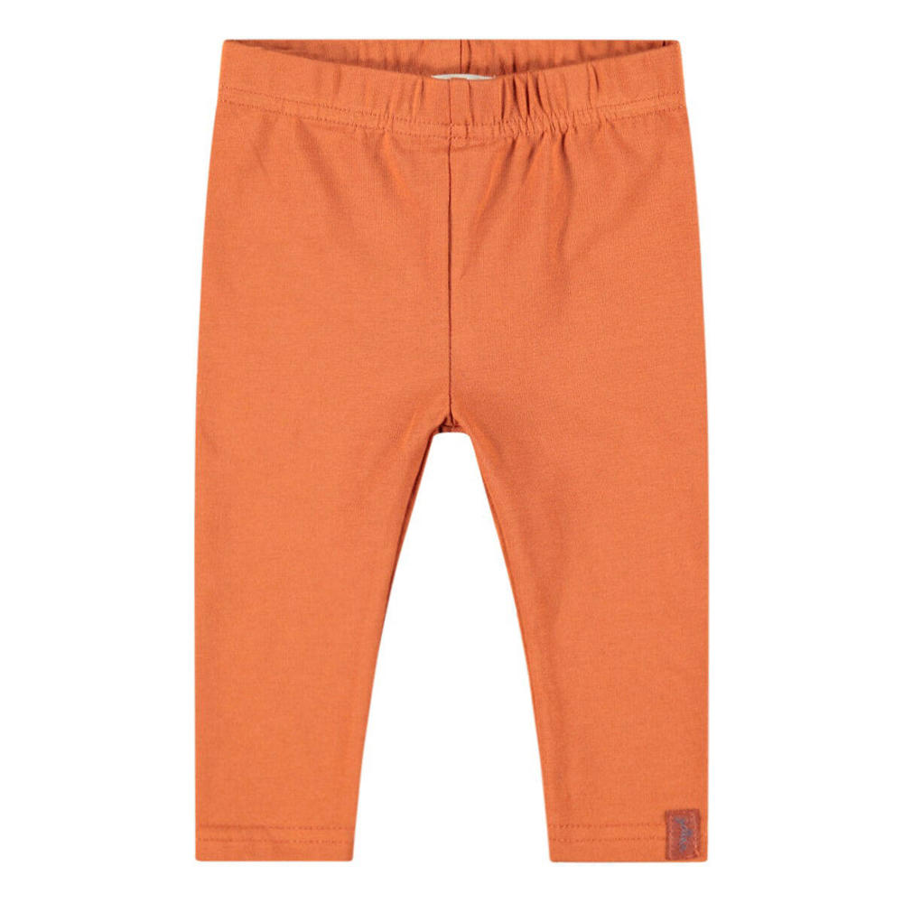 Bruine meisjes Jollein baby legging van katoen met slim fit, elastische tailleband en effen