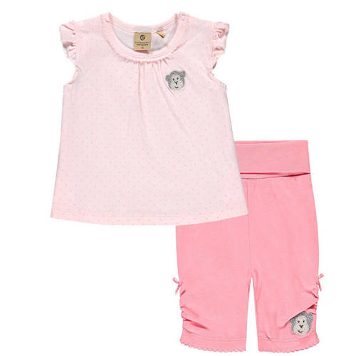 bellybutton T-shirt + broek roze Meisjes Katoen Ronde hals Dierenprint
