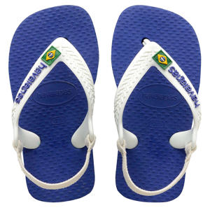 teenslippers met hielbandje wit/blauw