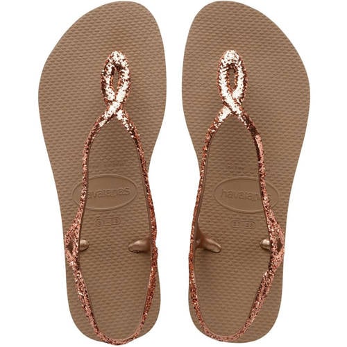 Havaianas Luna Premium II sandalen goud Dames Rubber Effen