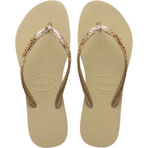 teenslippers met glitters goud
