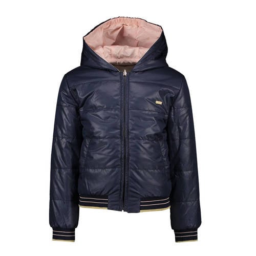 Le Chic reversible winterjas van gerecycled polyester roze donkerblauw 164