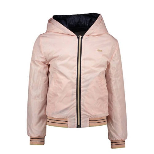 Le Chic reversible winterjas van polyester roze donkerblauw 98