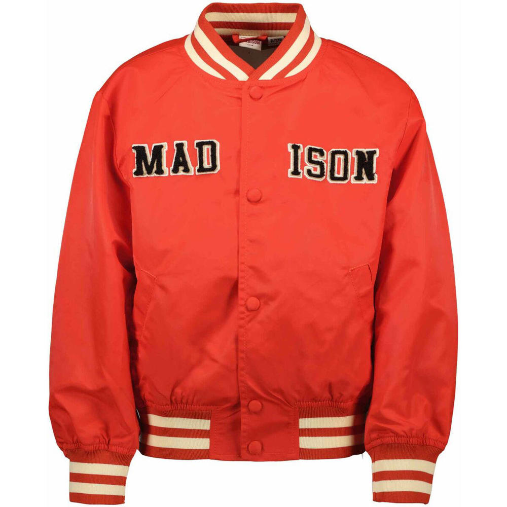 Rode jongens en meisjes Street called Madison bomberjack zomer van polyester met lange mouwen, opstaande kraag en drukknoopsluiting