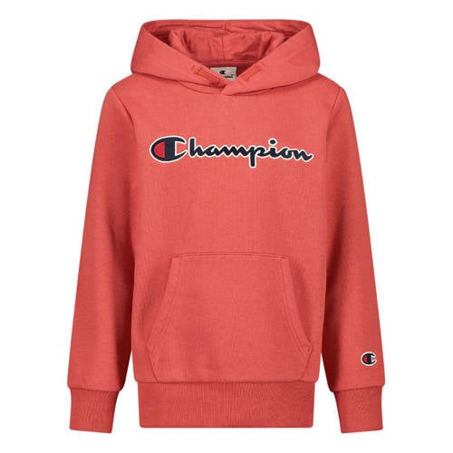 Champion hoodie met logo koraalrood Sweater Logo