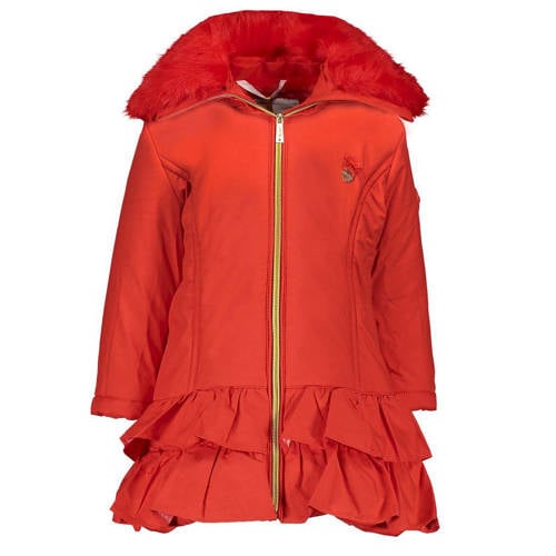 Le Chic winterjas rood Meisjes Polyester Capuchon Effen