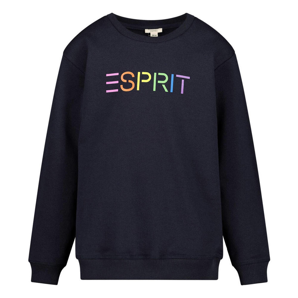 ESPRIT sweater met logo donkerblauw | kleertjes.com