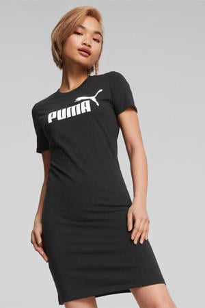 T-shirtjurk met logoprint zwart