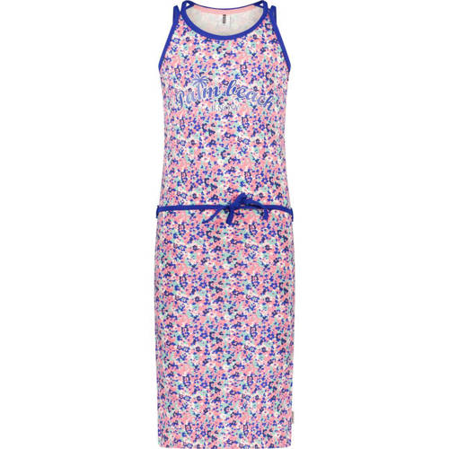 B.Nosy halter maxi jurk met all over print roze/blauw All over print