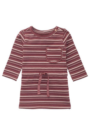 gestreepte sweatjurk rood