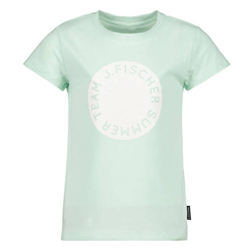 Jake Fischer T-shirt met printopdruk mintgroen Meisjes Stretchkatoen Ronde hals