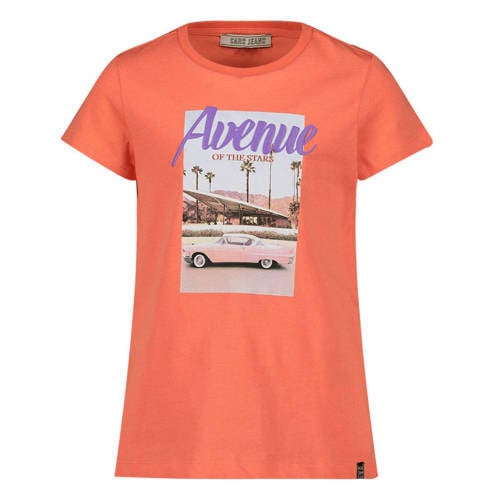 Cars T-shirt met printopdruk zalm Roze Meisjes Katoen Ronde hals Printopdruk - 116