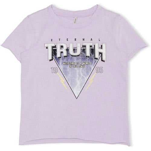 KIDS ONLY MINI T-shirt met printopdruk lila Paars Meisjes Katoen Ronde hals