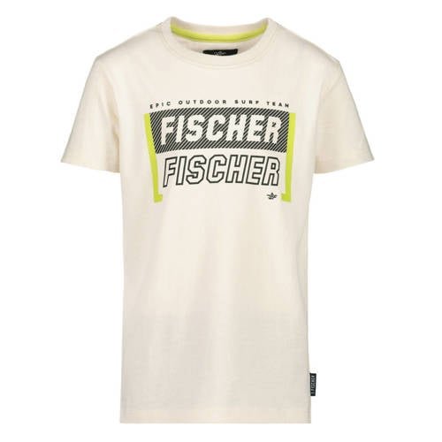 Jake Fischer T-shirt met logo wit Jongens Katoen Ronde hals Logo