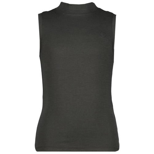 Raizzed ribgebreid T-shirt Hoya grijs Meisjes Stretchkatoen Opstaande kraag - 116
