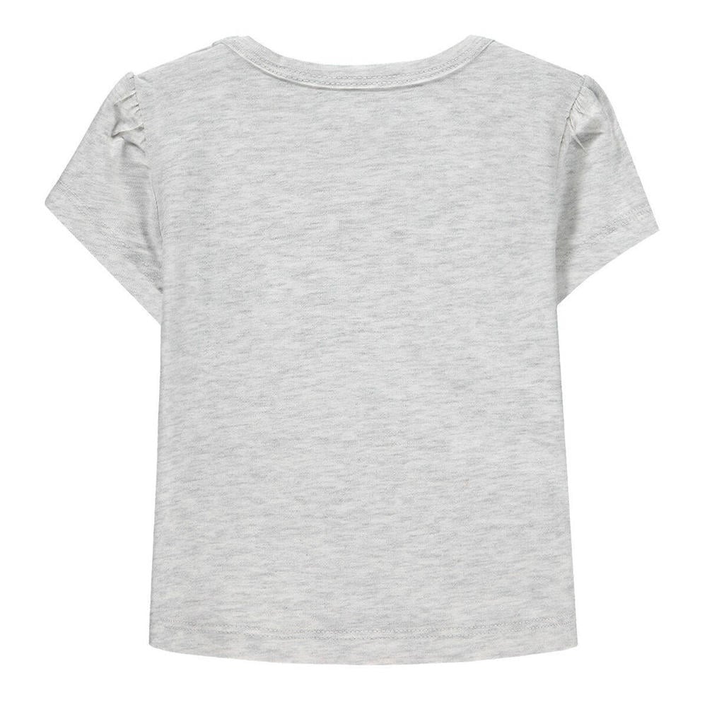 Grijze meisjes Kanz T-shirt van katoen met printopdruk, korte mouwen en ronde hals