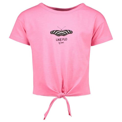 Like Flo T-shirt met printopdruk roze Meisjes Viscose Ronde hals Printopdruk - 104