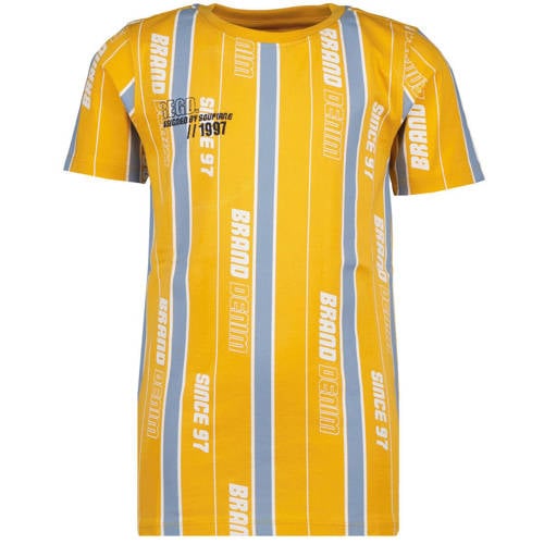 Vingino T-shirt HIPEX met all over print geel/grijs Jongens Katoen Ronde hals