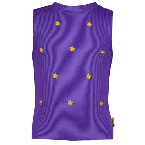 Vingino T-shirt met sterren paars Meisjes Katoen Opstaande kraag Sterren - 104