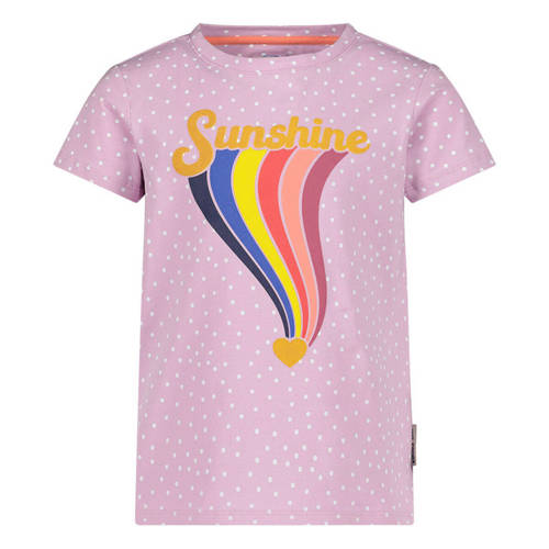Jake Fischer T-shirt met printopdruk lila Paars Meisjes Stretchkatoen Ronde hals