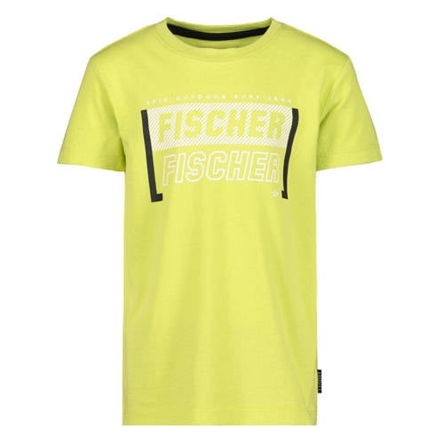 Jake Fischer T-shirt met logo groen Jongens Katoen Ronde hals Logo - 116