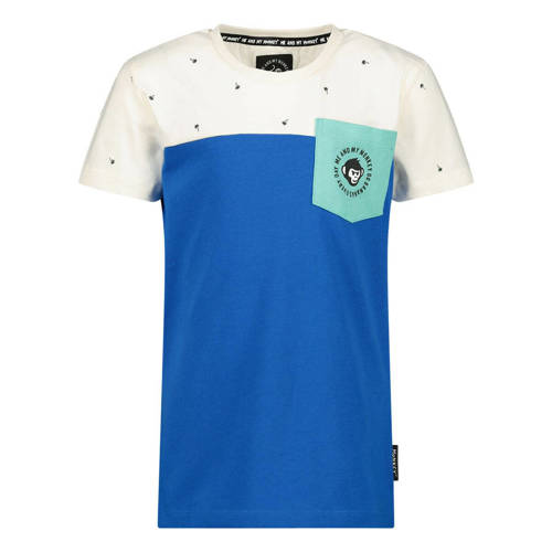 Me & My Monkey T-shirt blauw/wit Jongens Katoen Ronde hals Meerkleurig