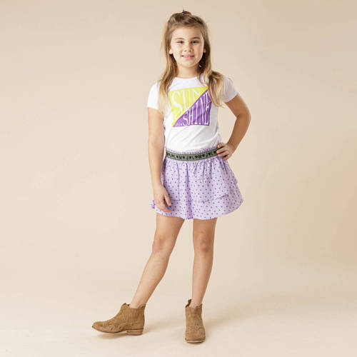 Little Miss Juliette T-shirt met printopdruk wit Meisjes Katoen Ronde hals - 110-116