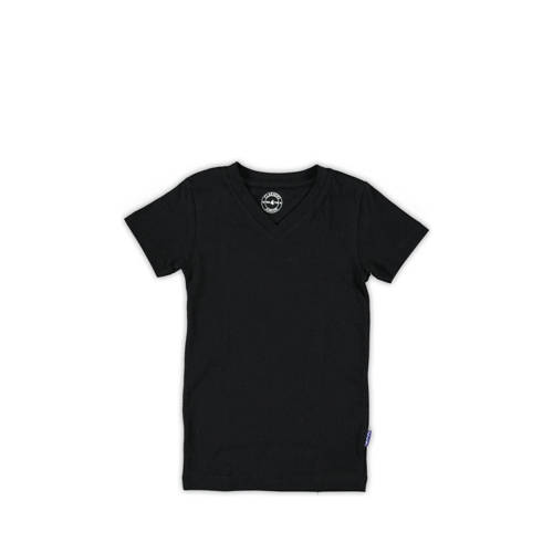 Claesen's T-shirt zwart Jongens Stretchkatoen V-hals Effen