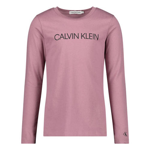 Calvin Klein longsleeve van biologisch katoen paars Logo