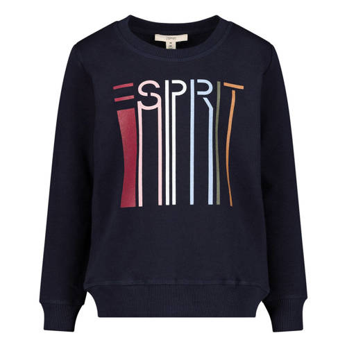 ESPRIT sweater met logo donkerblauw Logo