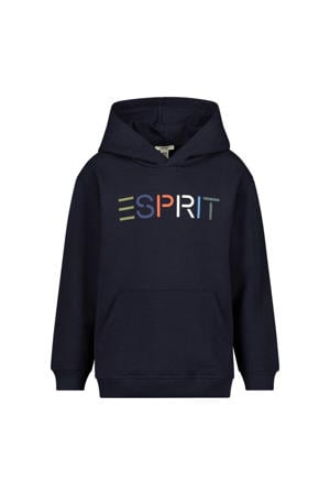 hoodie + longsleeve met logo donkerblauw/lichtblauw